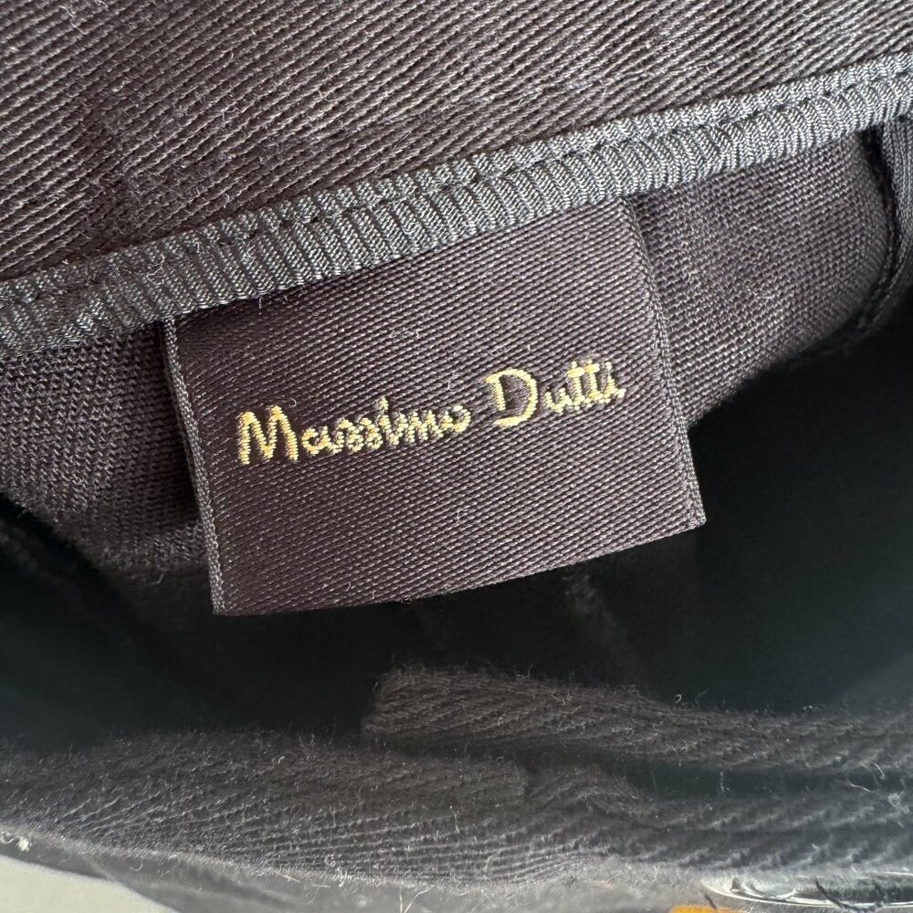 Massimo Dutti Full Lenght Wide Leg Darted Trouser Black 12 - Picture 8 of 9